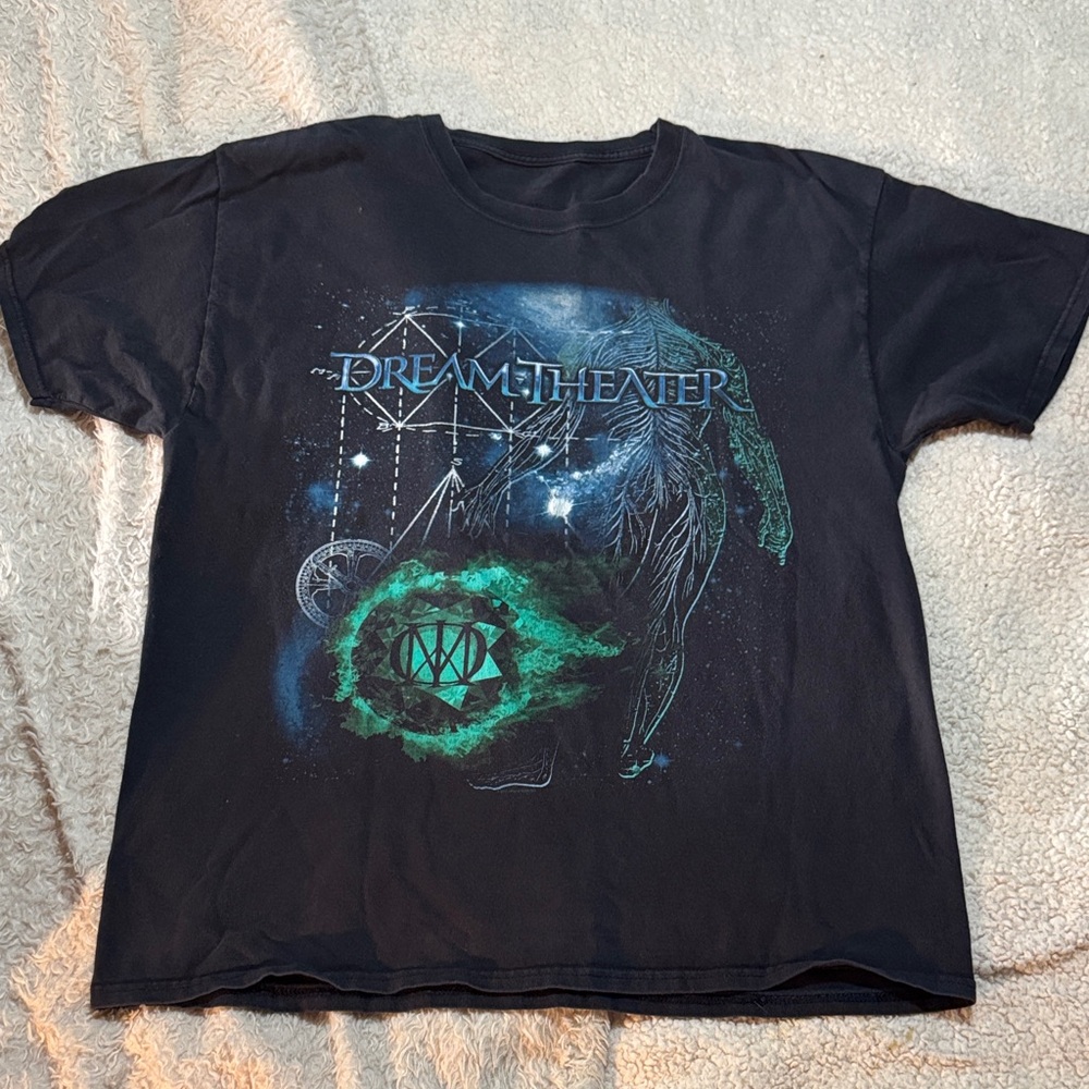 Dream Theater Tee - Black with Teal & Blue Print
